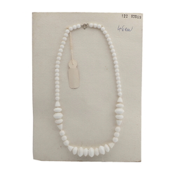 Vintage Czech necklace white round cone rondelle glass beads 