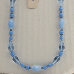Vintage Czech necklace blue glass beads 