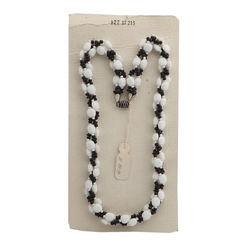 Vintage Czech 3 strand necklace black white glass beads