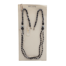 Vintage Czech 1 to 3 strand necklace black clear hematite glass beads