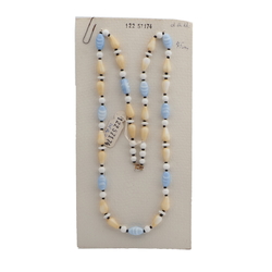 Vintage Czech necklace pastel white glass beads 
