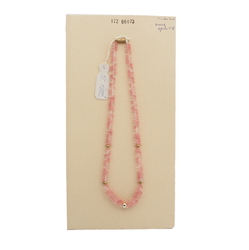 Vintage Czech necklace pink frost bicolor arc glass beads