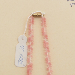 Vintage Czech necklace pink frost bicolor arc glass beads