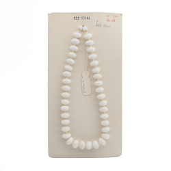 Vintage Czech necklace element large white rondelle glass beads
