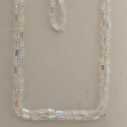 Vintage Czech necklace AB pentagon glass beads 