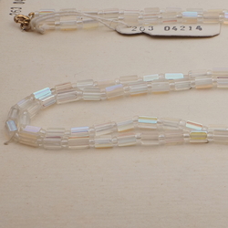 Vintage Czech necklace AB pentagon glass beads 