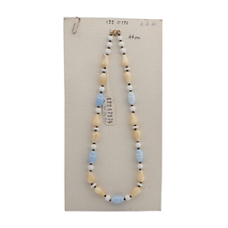 Vintage Czech necklace pastel white glass beads 18"