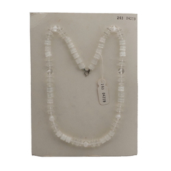 Vintage Czech necklace satin atlas white bicolor glass beads
