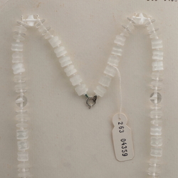 Vintage Czech necklace satin atlas white bicolor glass beads