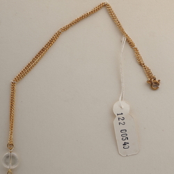 Vintage Czech chain necklace clear pendant glass beads 