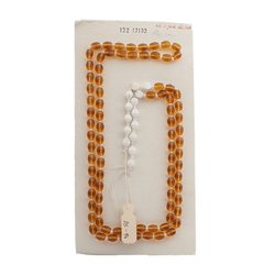 Vintage Czech necklace element topaz oval white bicone glass beads