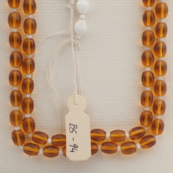 Vintage Czech necklace element topaz oval white bicone glass beads