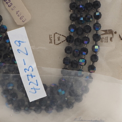 Vintage Czech 4 strand necklace vitrail black plastic beads 