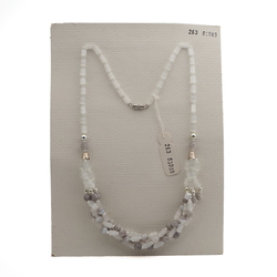 Vintage Czech 1 to 4 strand necklace satin atlas pink marble glass beads