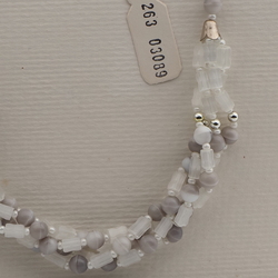 Vintage Czech 1 to 4 strand necklace satin atlas pink marble glass beads