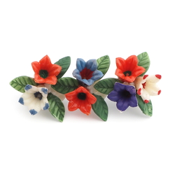 Vintage Art Deco early celluloid flowers and leaves pin brooch