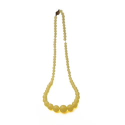 Vintage Czech necklace uranium yellow opaline glass beads