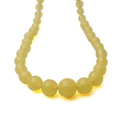 Vintage Czech necklace uranium yellow opaline glass beads