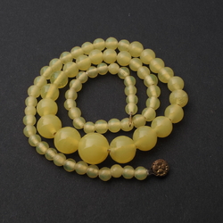 Vintage Czech necklace uranium yellow opaline glass beads