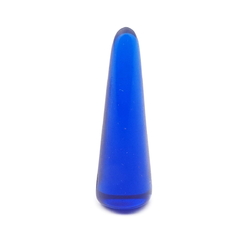 Vintage Czech sapphire blue cone glass jewelry element