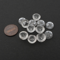 Set of 4 Vintage 3/4" Crystal  Starburst Glass Buttons~PreWWII ~ 1920 
