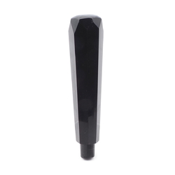 Vintage Czech black faceted glass seal handle light pull 3.45"