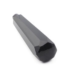 Vintage Czech black faceted glass seal handle light pull 3.45"