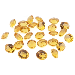 Lot (27) Czech vintage oval faceted yellow topaz glass rhinestones 12x10mm