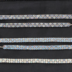 Sample card sets Czech vintage crystal glass rhinestone Chokers Bracelets AB crystal blue