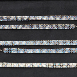 Sample card sets Czech vintage crystal glass rhinestone Chokers Bracelets AB crystal blue