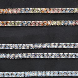 Sample card sets Czech vintage crystal glass rhinestone Chokers Bracelets AB crystal blue