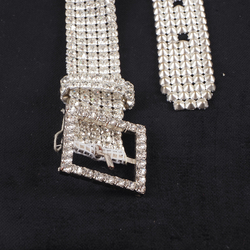 Czech vintage crystal sparkly rhinestone jewelry Set Belt Choker Bracelet 
