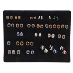 Sample card 46 pairs vintage Czech glass rhinestone earrings