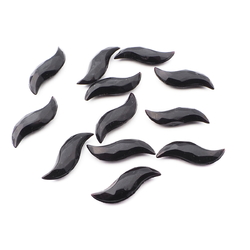 Lot (12) Czech vintage flicker flame black faceted glass rhinestones 19mm 