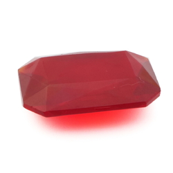 Vintage Czech octagon faceted transparent red glass rhinestone 25x18mm