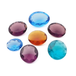 24 pc Lot 10x7mm Amethyst Diamond Shape Vintage Glass Rhinestones Czech