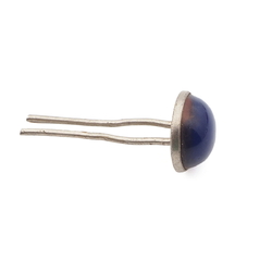 Vintage Czech semi opaque blue wire glass headpin bead button