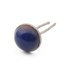 Vintage Czech semi opaque blue wire glass headpin bead button