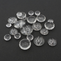 Lot (22) Vintage Czech crystal clear glass buttons