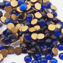 Lot (220) Czech vintage blue round flat back rhinestones 5mm