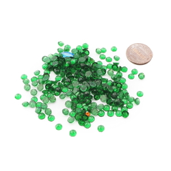 Lot (200) Czech vintage green round flat back rhinestones 5mm