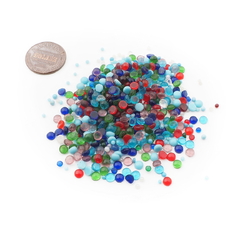 Lot (350) Czech vintage assorted round micro glass cabochons 3.5mm