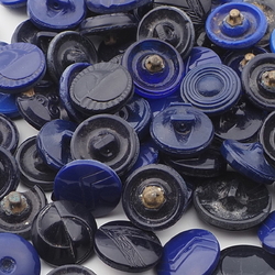 Lot (79) Vintage Czech geometric floral blue black glass buttons