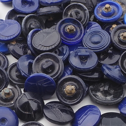 Lot (79) Vintage Czech geometric floral blue black glass buttons