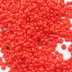 Lot (1000) Vintage Czech red rondelle glass seed beads 0.5-2mm
