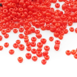 Lot (1000) Vintage Czech red rondelle glass seed beads 0.5-2mm