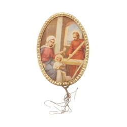 Vintage oval gold tone beaded locket photo pendant glass cabochon mount frame