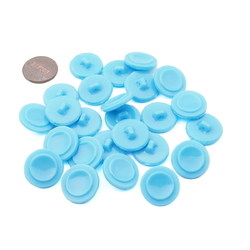 Lot (24) Vintage Czech blue spiral edge glass buttons 18mm