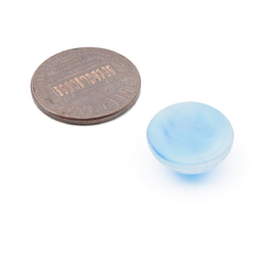 Czech vintage blue satin floral aventurine gold moonglow glass cabochon 14mm
