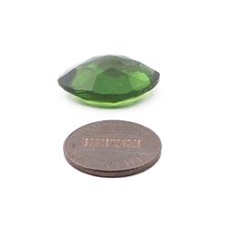 Large vintage Czech Emerald green oval eye glass rhinestone 22x17mm